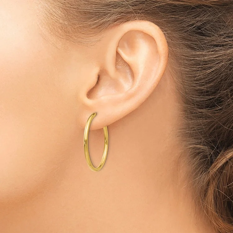 colorful earrings for women-14K Non-Pierced Hoop Earrings