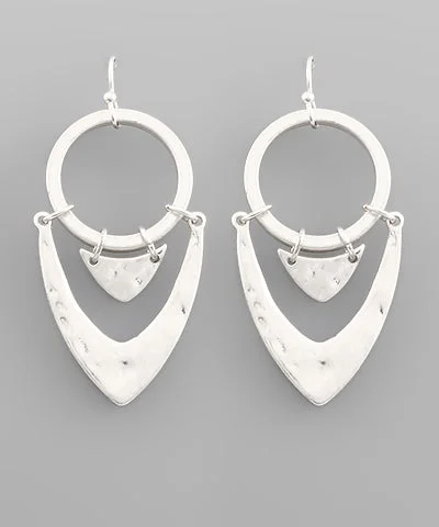 minimalist silver earrings for women-Geometric Earrings Silver