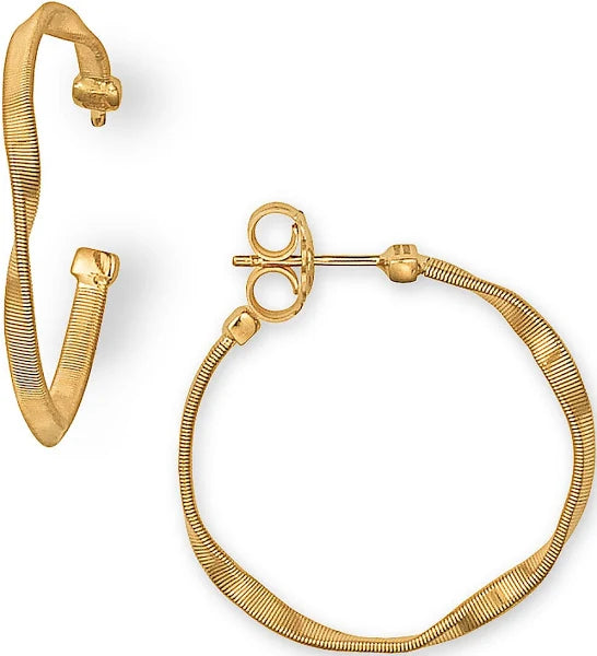 bold earrings for women-18kt Yellow Gold Marrakech Collection Hoop Earrings