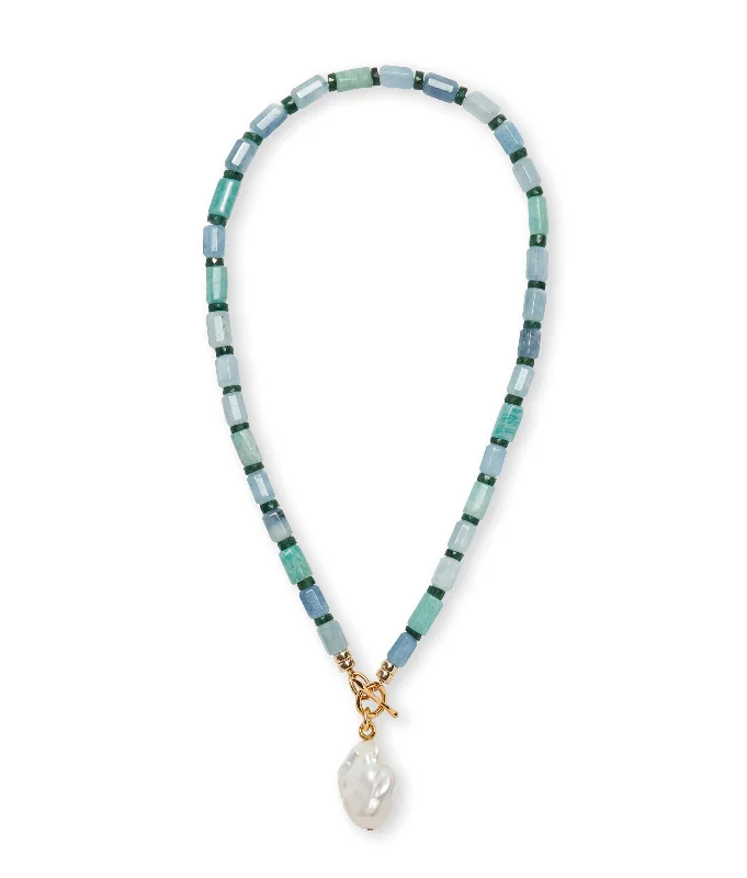 stylish necklaces for women-Pearl Isle Necklace in Sea