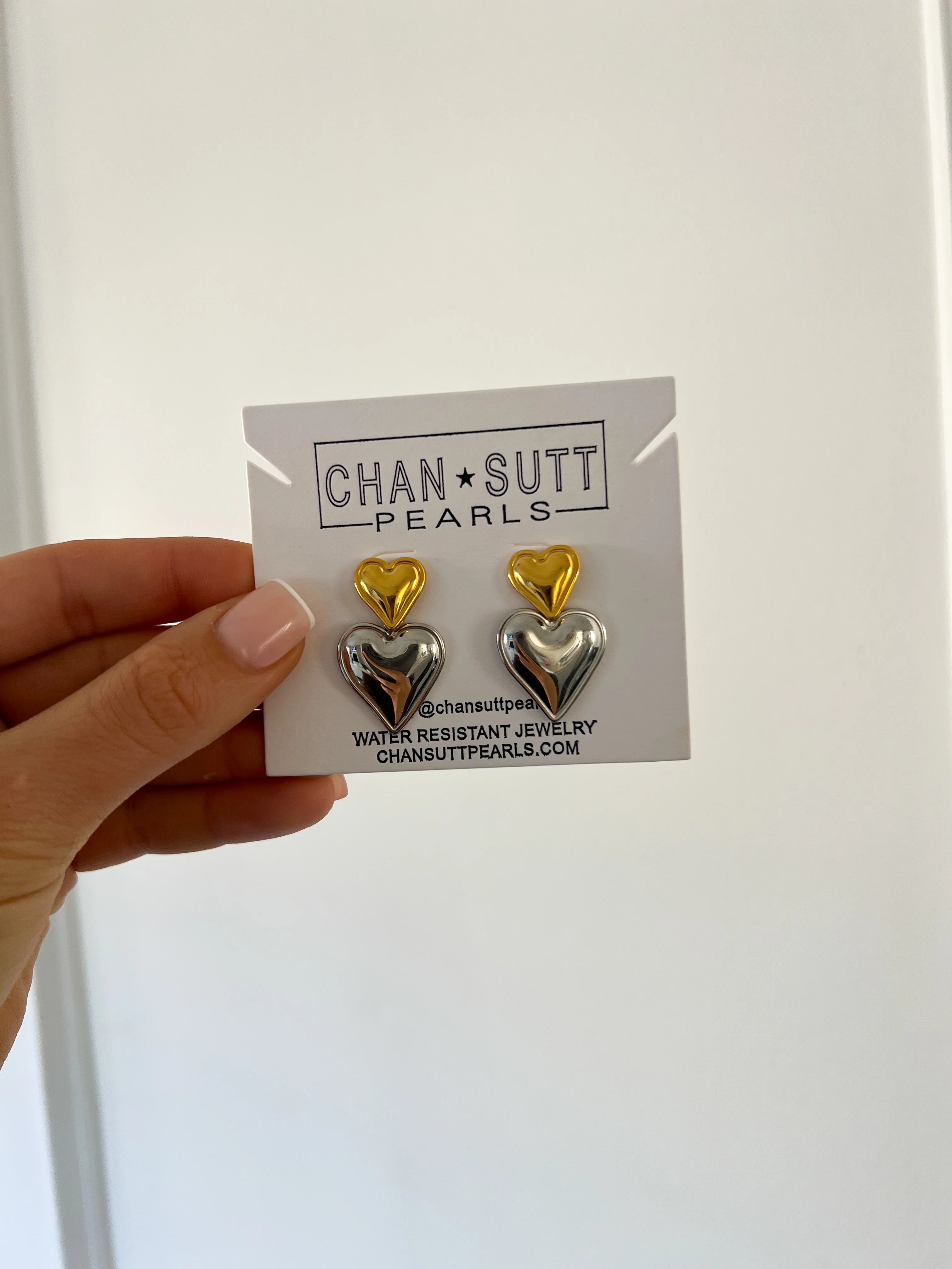 flower earrings for women-CHAN SUTT WATER RESISTANT - MIXED HEART EARRINGS