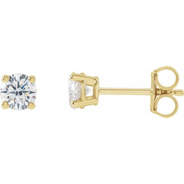 colorful earrings for women-14K Yellow 3/4 CTW Lab-Grown Diamond Stud Earrings