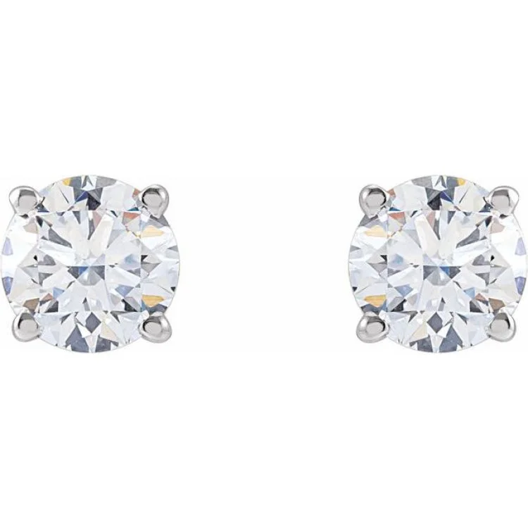 gemstone stud earrings for women-14K White 1 CTW Lab-Grown Diamond Stud Earrings