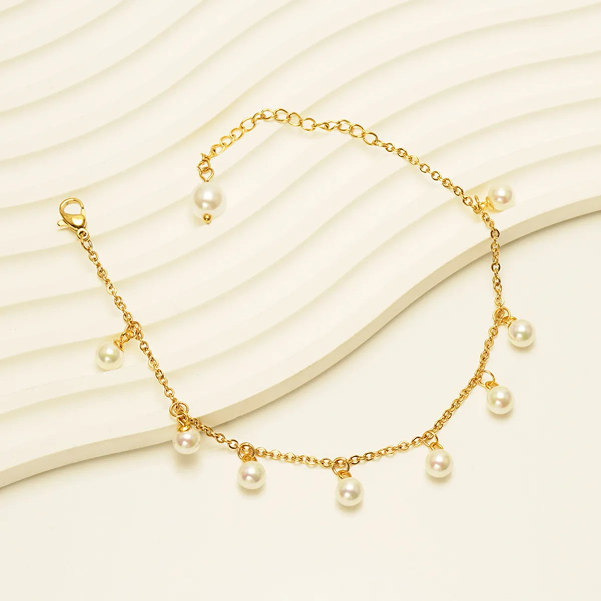 floral anklet for women-Casual Vacation Round Stainless Steel Plating 18k Gold Plated Women's Anklet