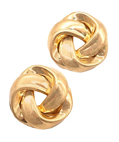 diamond earrings for women-Knotted Metal Earrings