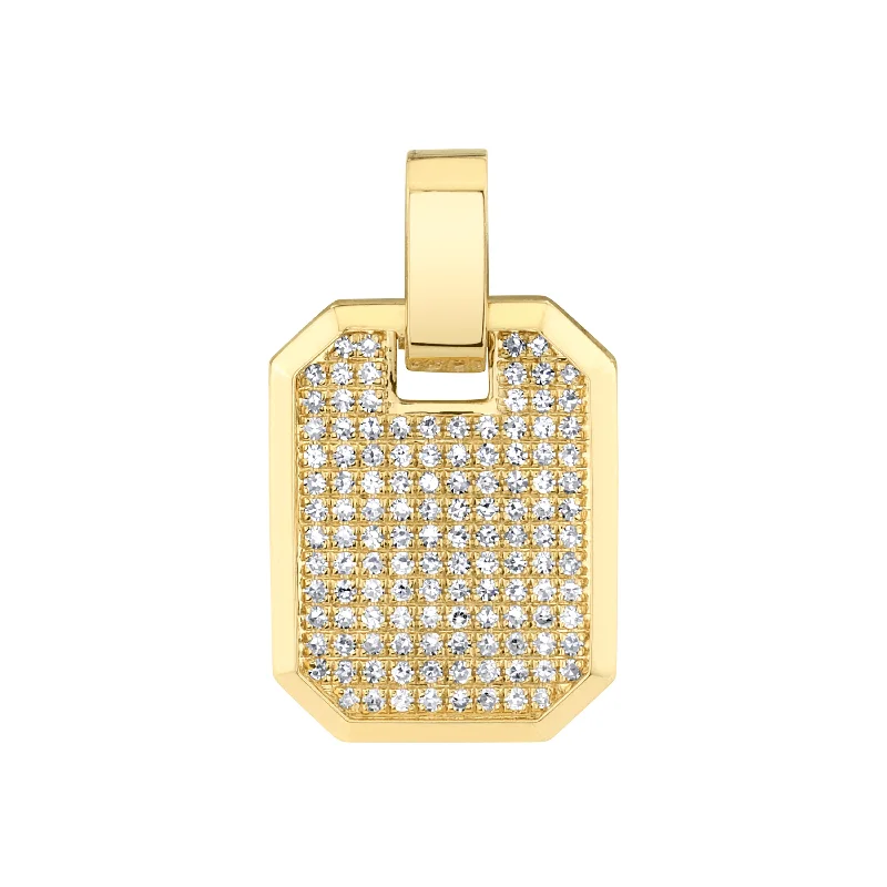 charm necklaces for women-DIAMOND PAVE NAMEPLATE PENDANT