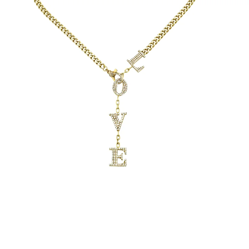 anchor necklaces for women-DIAMOND LOVE BABY LINK Y NECKLACE