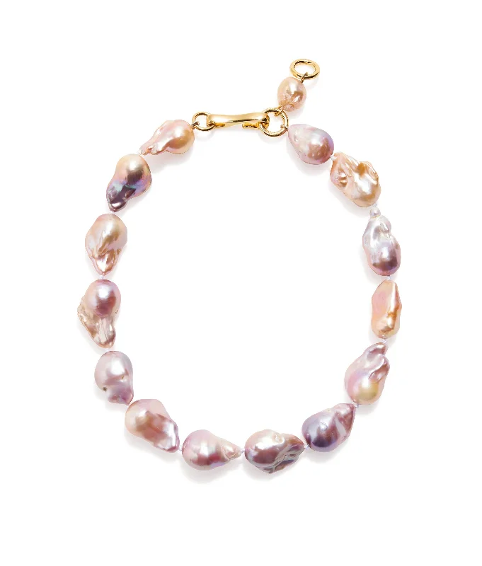 rose gold necklaces for women-Estate Pearl Necklace In Pink