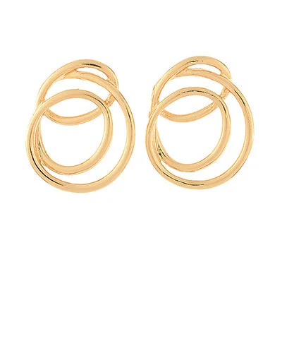 gold leaf earrings for women-Spiral Shape Metal Earrings