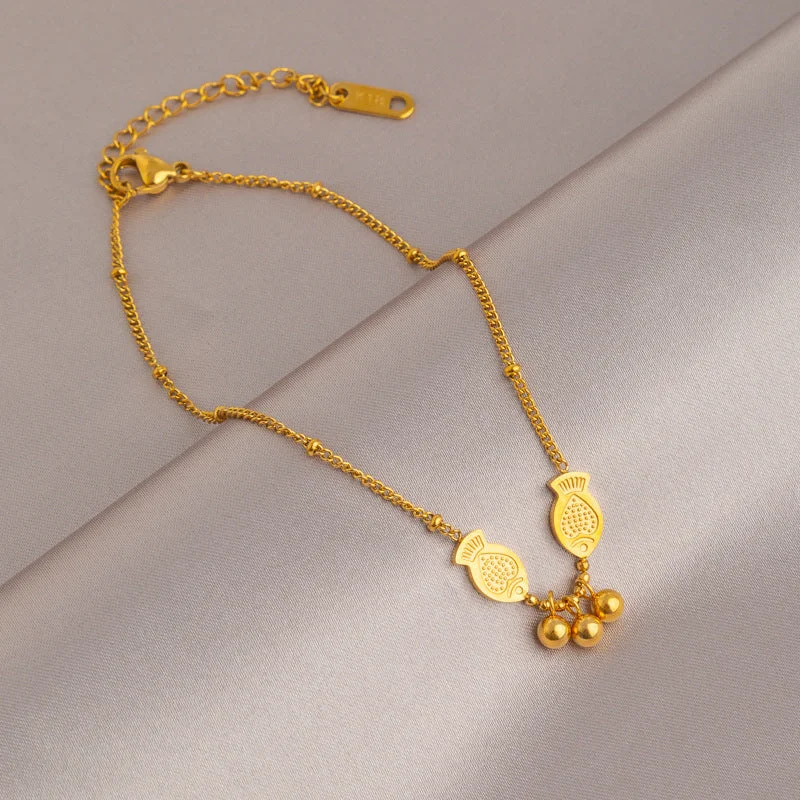 Pisces round Beads Anklet