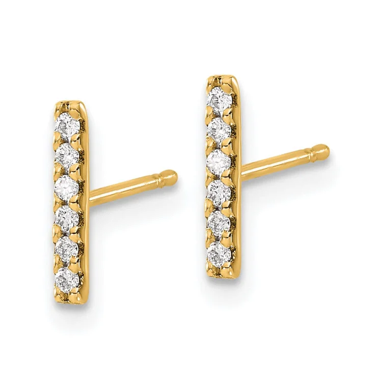 long earrings for women-14k Diamond Bar Earrings