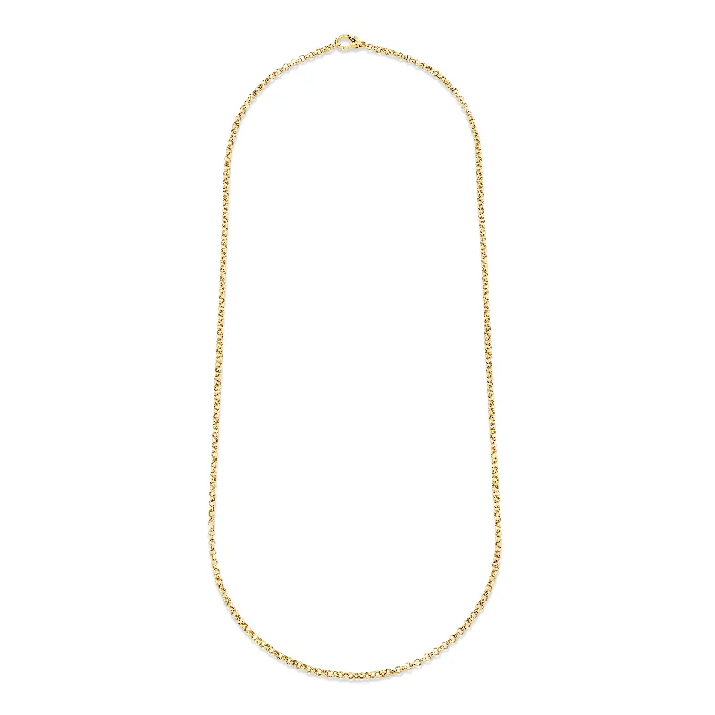 sparkling necklaces for women-READY TO SHIP SOLID GOLD ROLO CHAIN