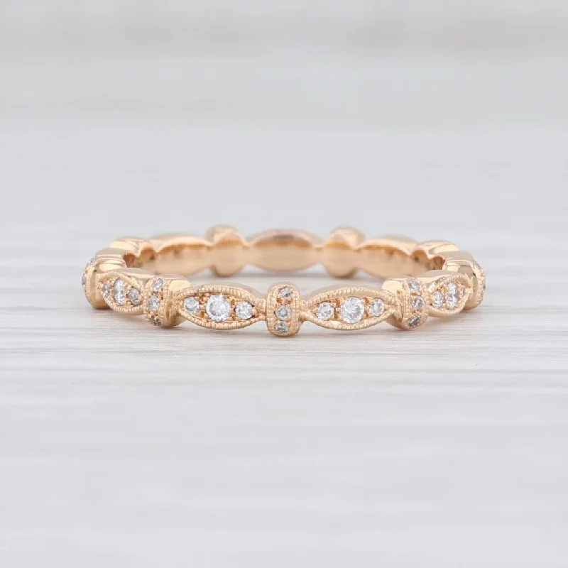 vintage diamond engagement rings for women-New Beverley K 0.25ctw Diamond Eternity Ring 18k Rose Gold Stackable Band Sz 6.5