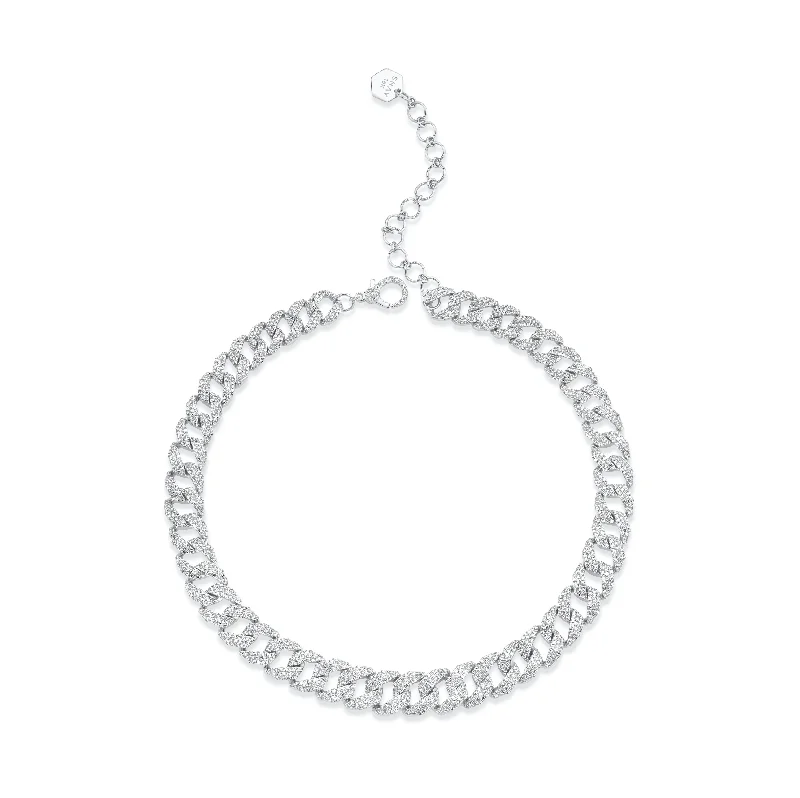 anniversary necklaces for women-READY TO SHIP DIAMOND PAVE GEO LINK CHOKER