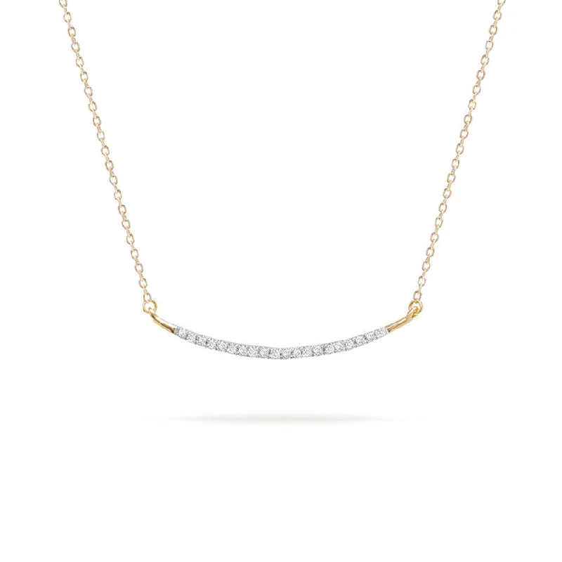 pearl necklaces for women-Large Pavé Curve Necklace