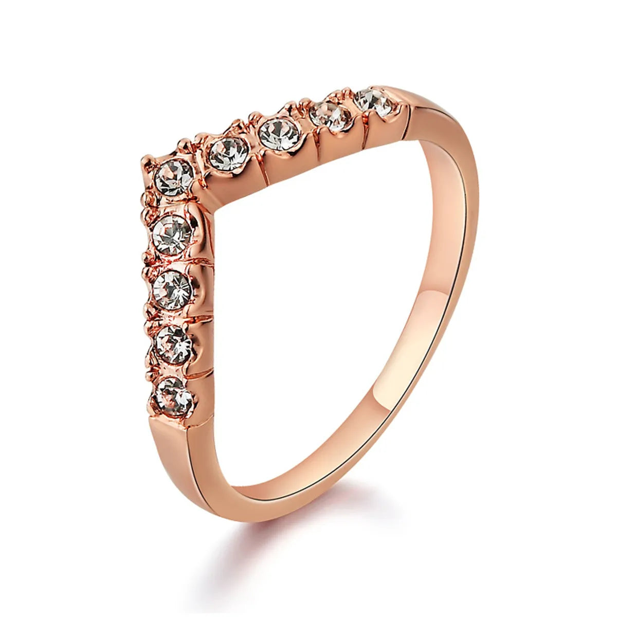 natural diamond engagement rings for women-Alloy Korea Geometric Ring  (rose Alloy-5) Nhlj3750-rose Alloy-5