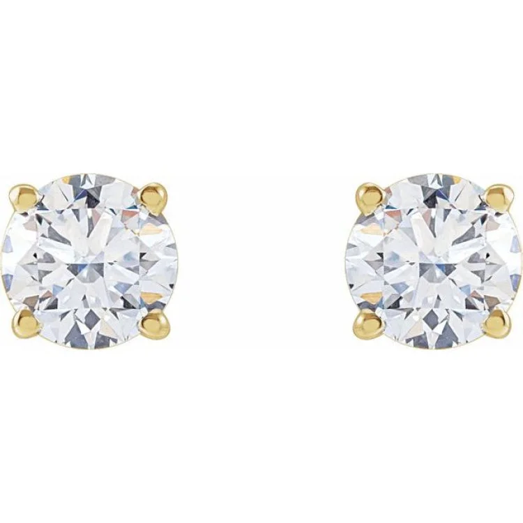 unique drop earrings for women-14K Yellow 1 1/4 CTW Lab-Grown Diamond Stud Earrings