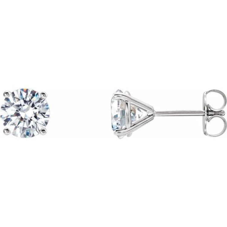 heart-shaped earrings for women-14K White 1 1/2 CTW Lab-Grown Diamond 4-Prong Stud Earrings