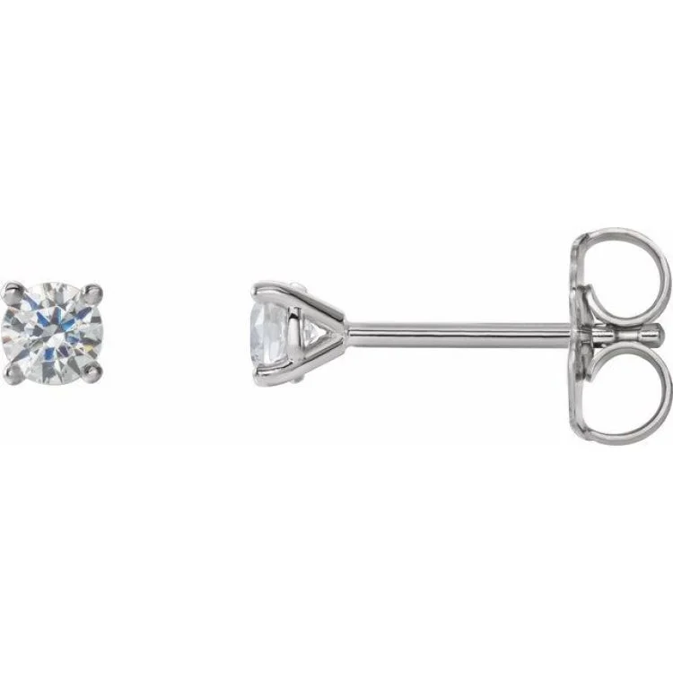 clip-on earrings for women-14K White 1/4 CTW Lab-Grown Diamond 4-Prong Stud Earrings