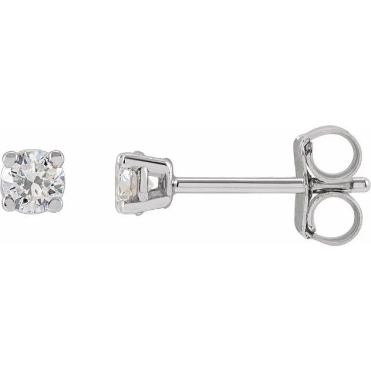 chic earrings for women-14K White 3 CTW Lab-Grown Diamond Stud Earrings