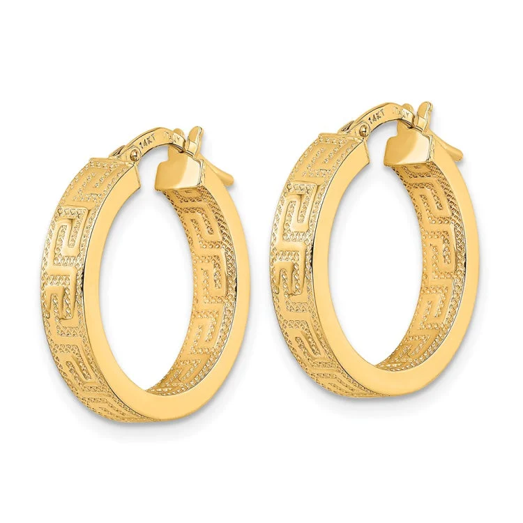 hoop earrings with diamonds for women-14K Polished Hoop Earrings