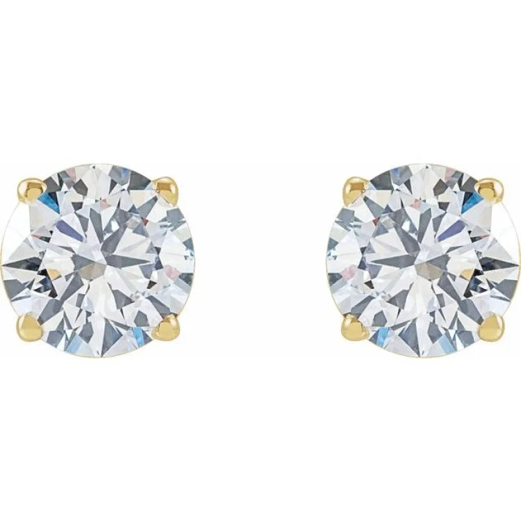 gold earrings for women-14K Yellow 1 1/2 CTW Lab-Grown Diamond Stud Earrings