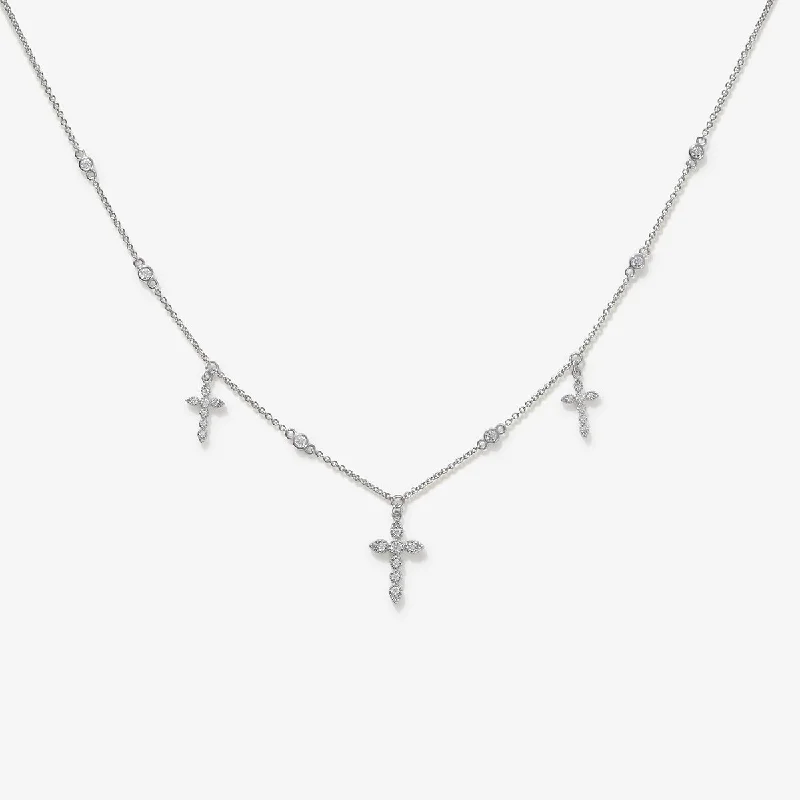 retro necklaces for women-Treyton cross choker