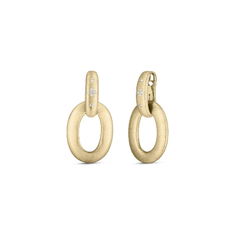 sparkly drop earrings for women-18kt Yellow Gold Duchessa Diamond Satin Large Doorknocker Earrings