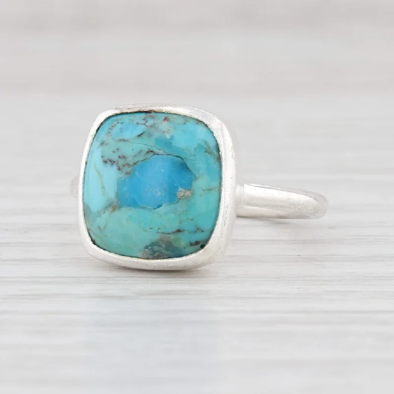 custom rose gold engagement rings for women-New Nina Nguyen Marbled Blue Green Turquoise Ring Sterling Silver Size 7