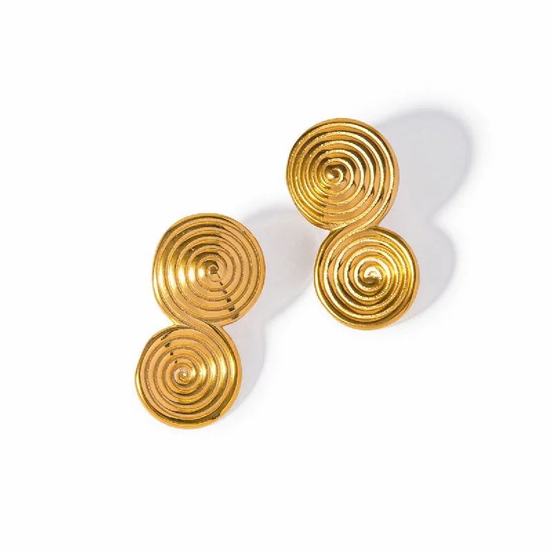 heart-shaped earrings for women-Gilded Coil Earrings