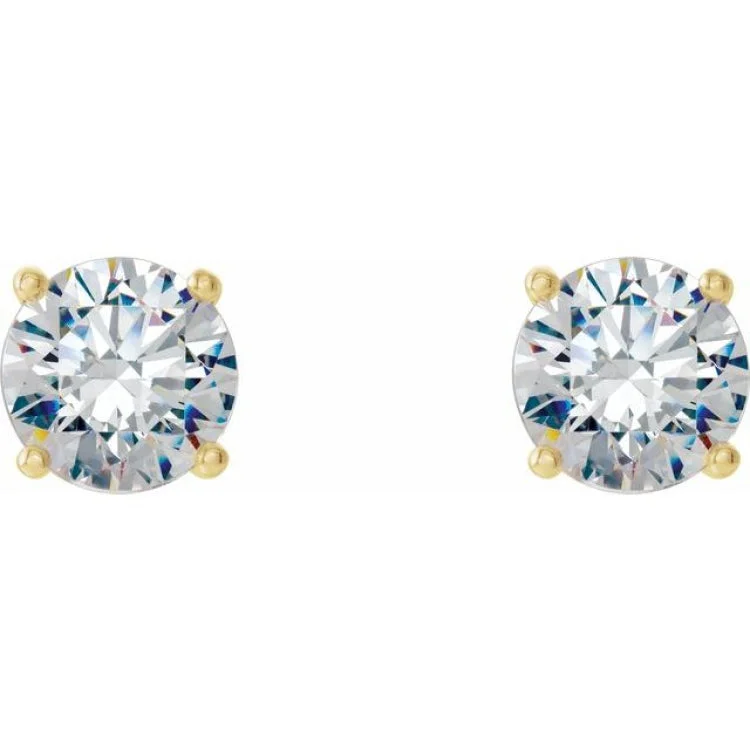 rose gold earrings for women-14K Yellow 3/4 CTW Lab-Grown Diamond 4-Prong Stud Earrings