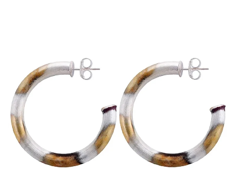 chic diamond earrings for women-Sheila Fajl Chantal Hoops- Burnished Silver