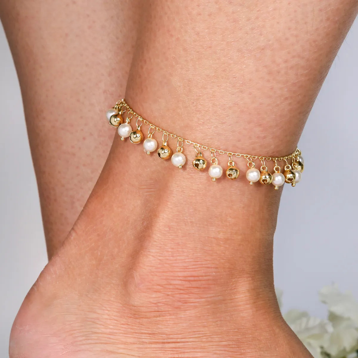 cute charm bracelet for women-Glam Vacation Pastoral Solid Color Copper Plating 18K Gold Plated Women's Anklet