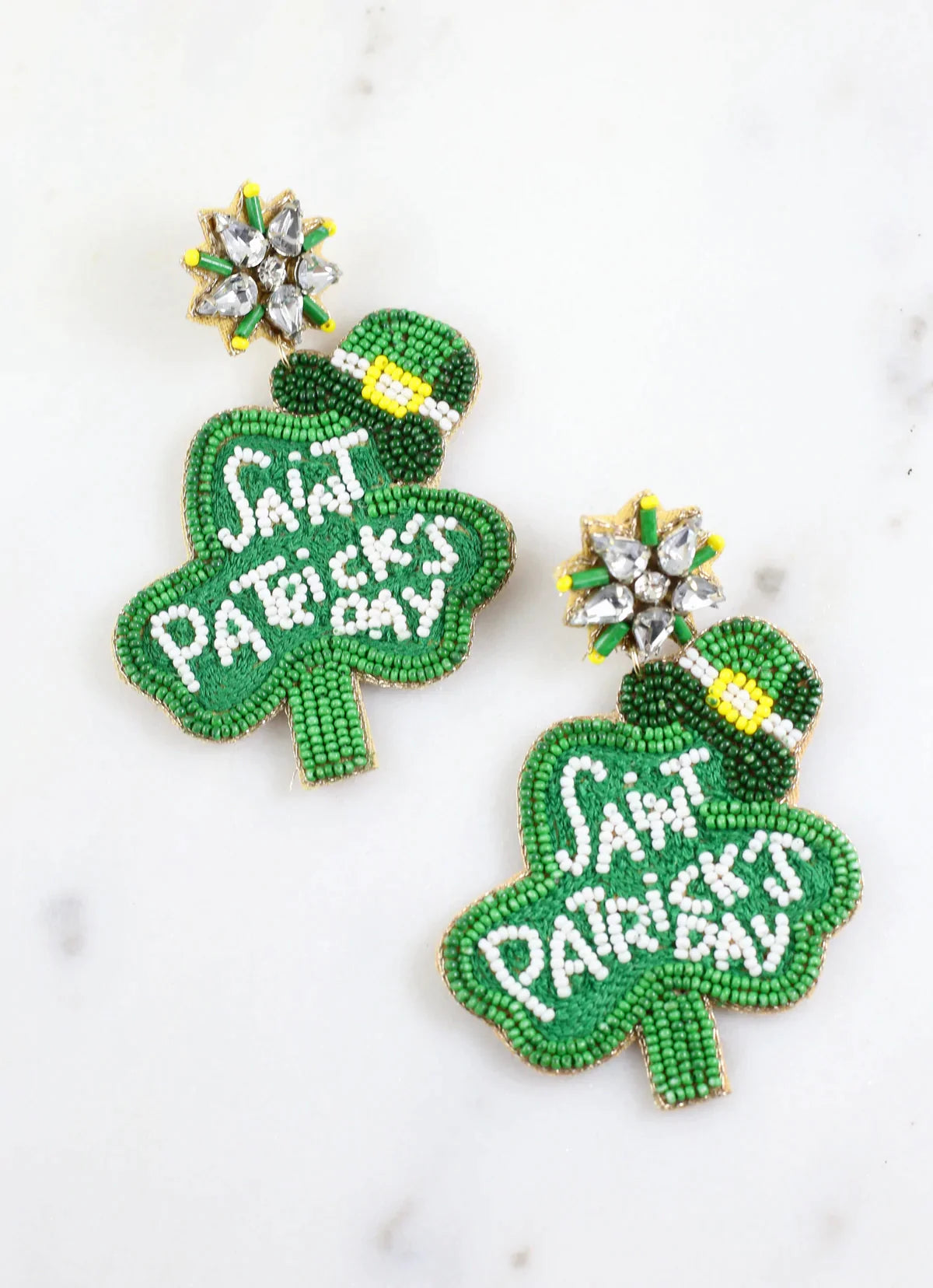 trendy earrings for women-St Patrick’s Shamrock Earrings