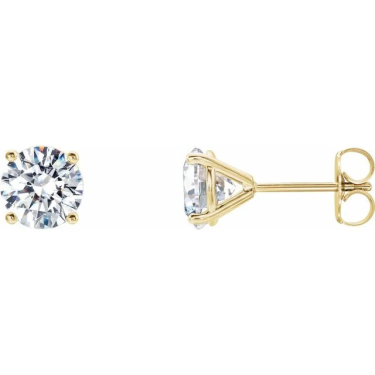 star-shaped earrings for women-14K Yellow 1 1/2 CTW Lab-Grown Diamond 4-Prong Stud Earrings