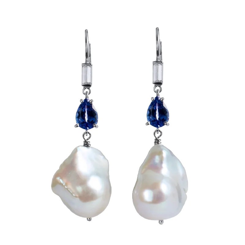 fancy earrings for women-Fresh Water Baroque Pearl Drop Earrings