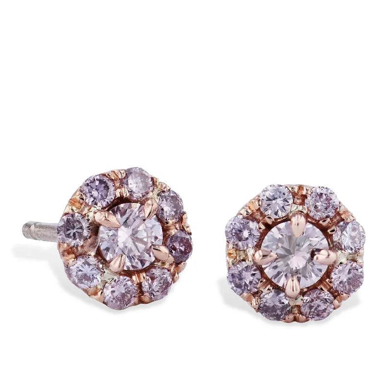 luxury hoop earrings for women-0.60 Carat Pink Diamond Stud Earrings