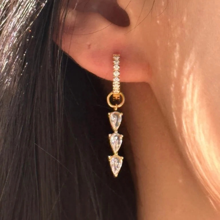 diamond drop earrings for women-CHAN SUTT WATER RESISTANT -  AYESHA EARRINGS