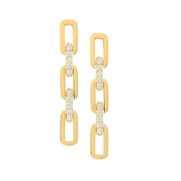 luxury hoop earrings for women-18kt Yellow Gold Diamond Navarra Drop Earrings