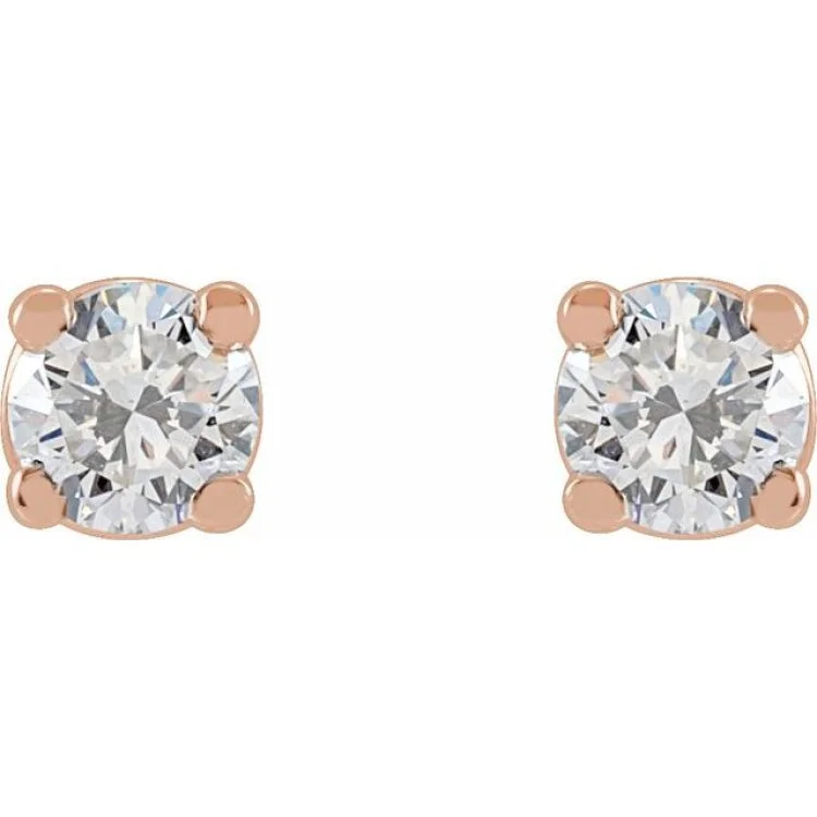 square earrings for women-14K Rose 1/3 CTW Lab-Grown Diamond Stud Earrings