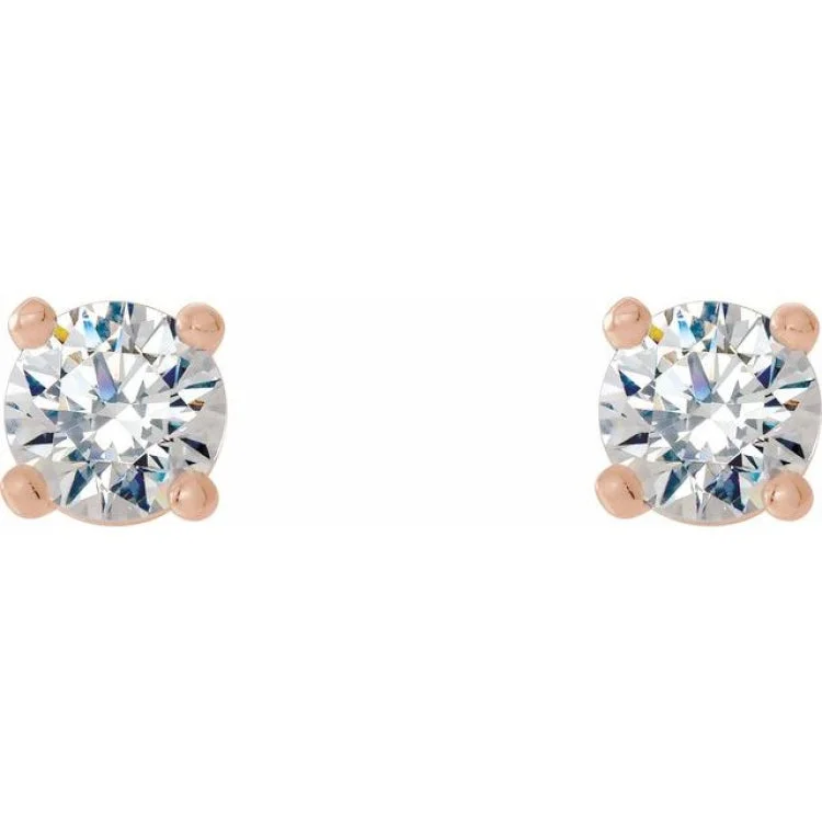 square earrings for women-14K Rose 1/4 CTW Lab-Grown Diamond 4-Prong Stud Earrings