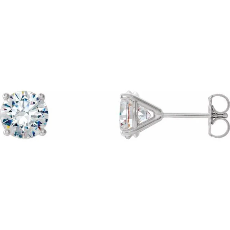 chic diamond earrings for women-14K White 1/2 CTW Lab-Grown Diamond 4-Prong Stud Earrings