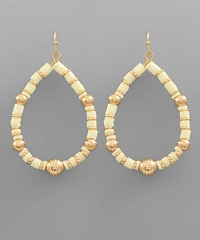 chandelier earrings for women-Heidi Beaded Teardrop Earring Ivory