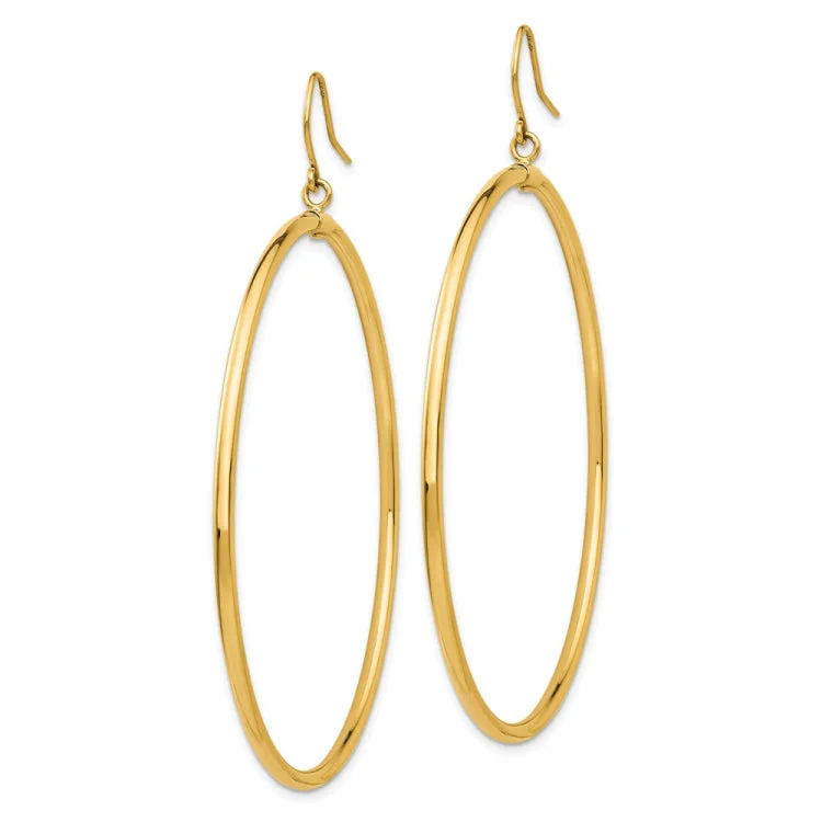 butterfly earrings for women-14k Tube Hoop Dangle Earrings