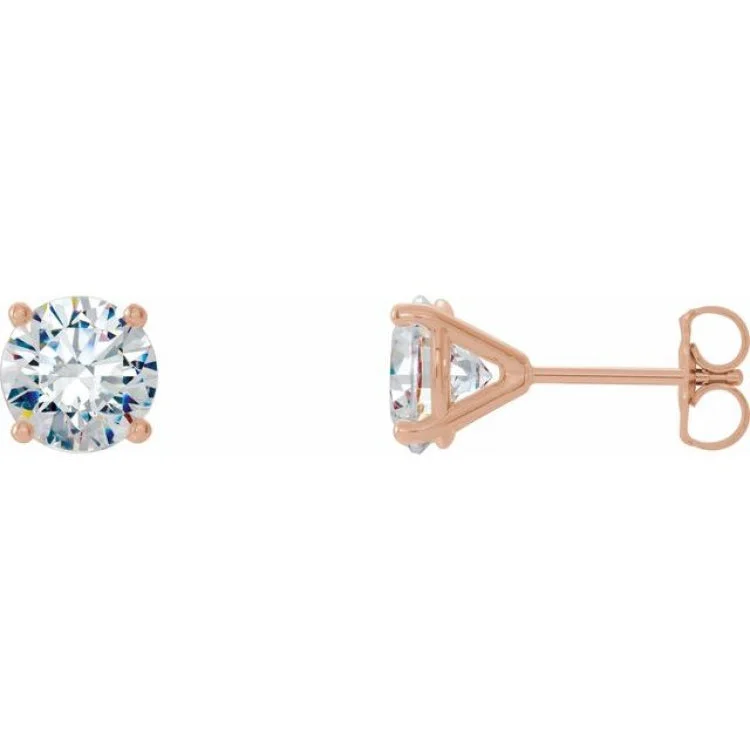 classic earrings for women-14K Rose 2 CTW Lab-Grown Diamond 4-Prong Stud Earrings