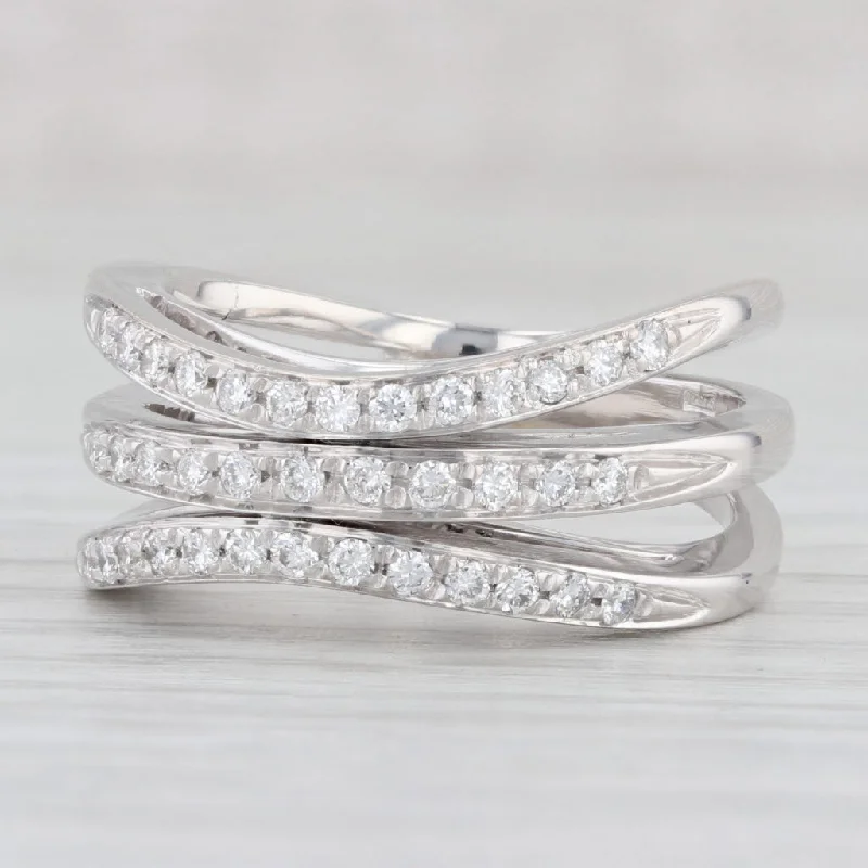 vintage-inspired engagement rings for women-0.36ctw VS2 Diamond Multi-Band Ring 18k White Gold Size 6.75