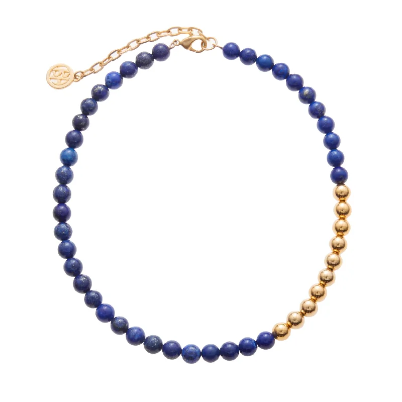 gold-plated necklaces for women-Rum Blue Island Necklace