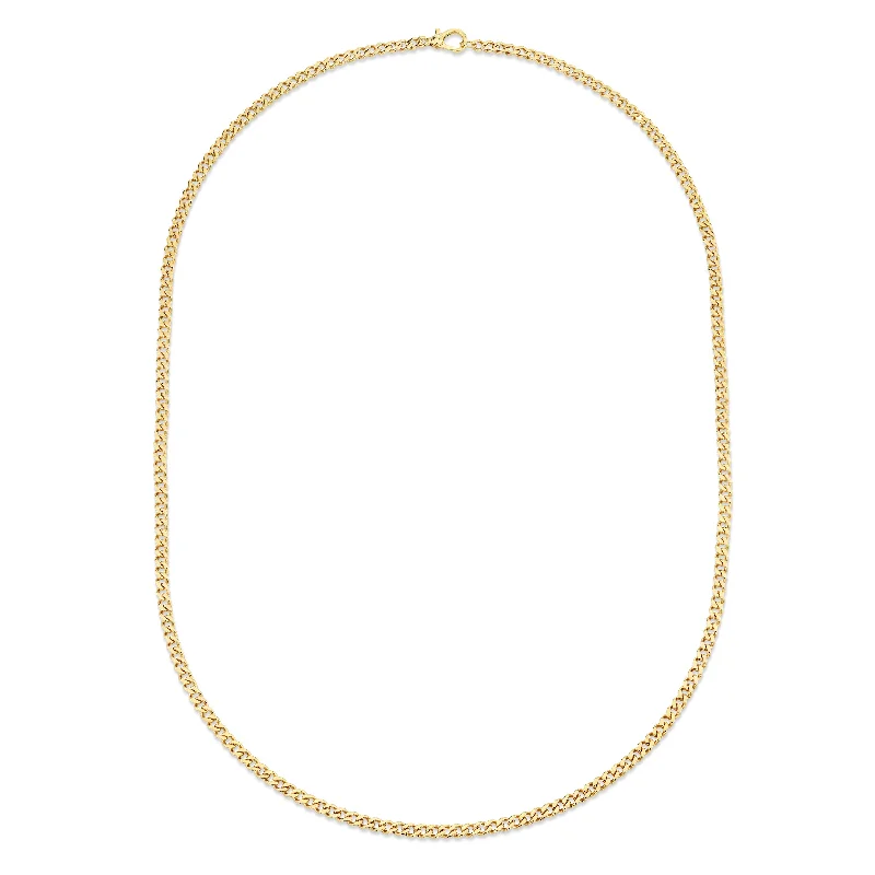 birthstone necklaces for women-READY TO SHIP SOLID GOLD BABY FLAT LINK CURB CHAIN