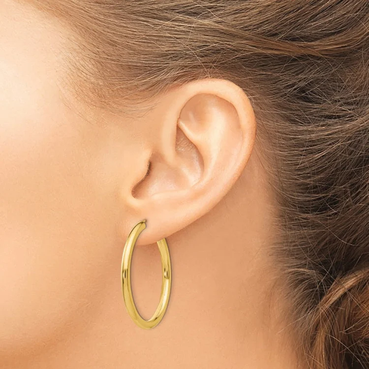 teardrop earrings for women-14k Polished Endless Tube Hoop Earrings