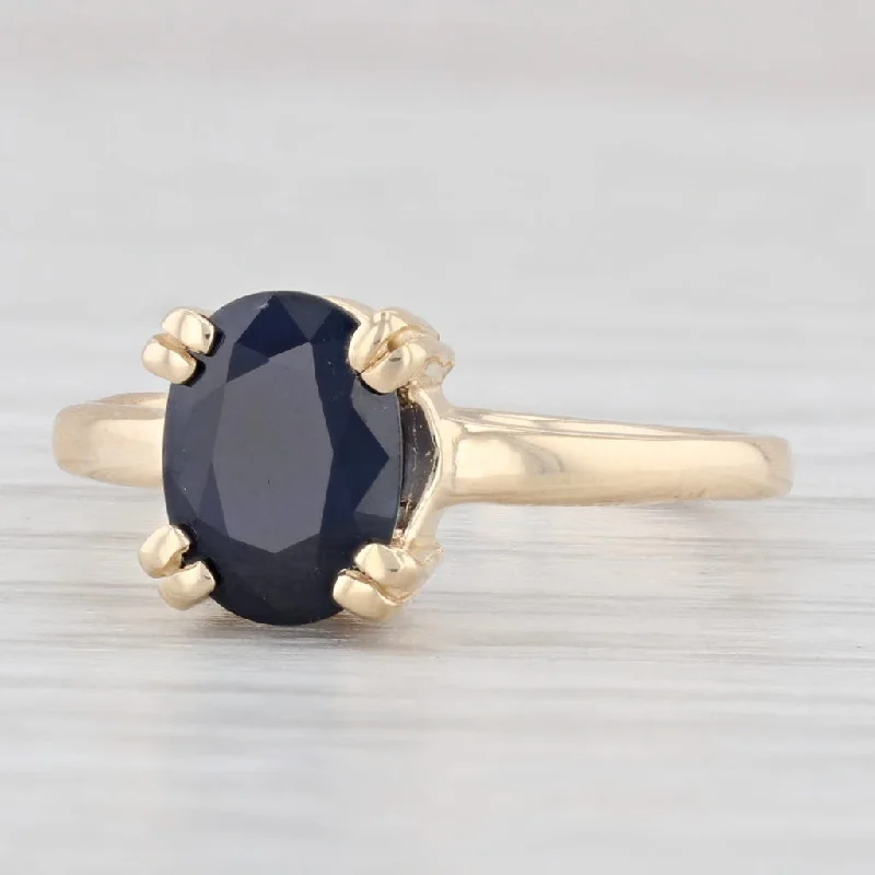 modern engagement rings for women-New 1.30ct Blue Sapphire Ring 14k Gold S 575 Oval Solitaire September Birthstone